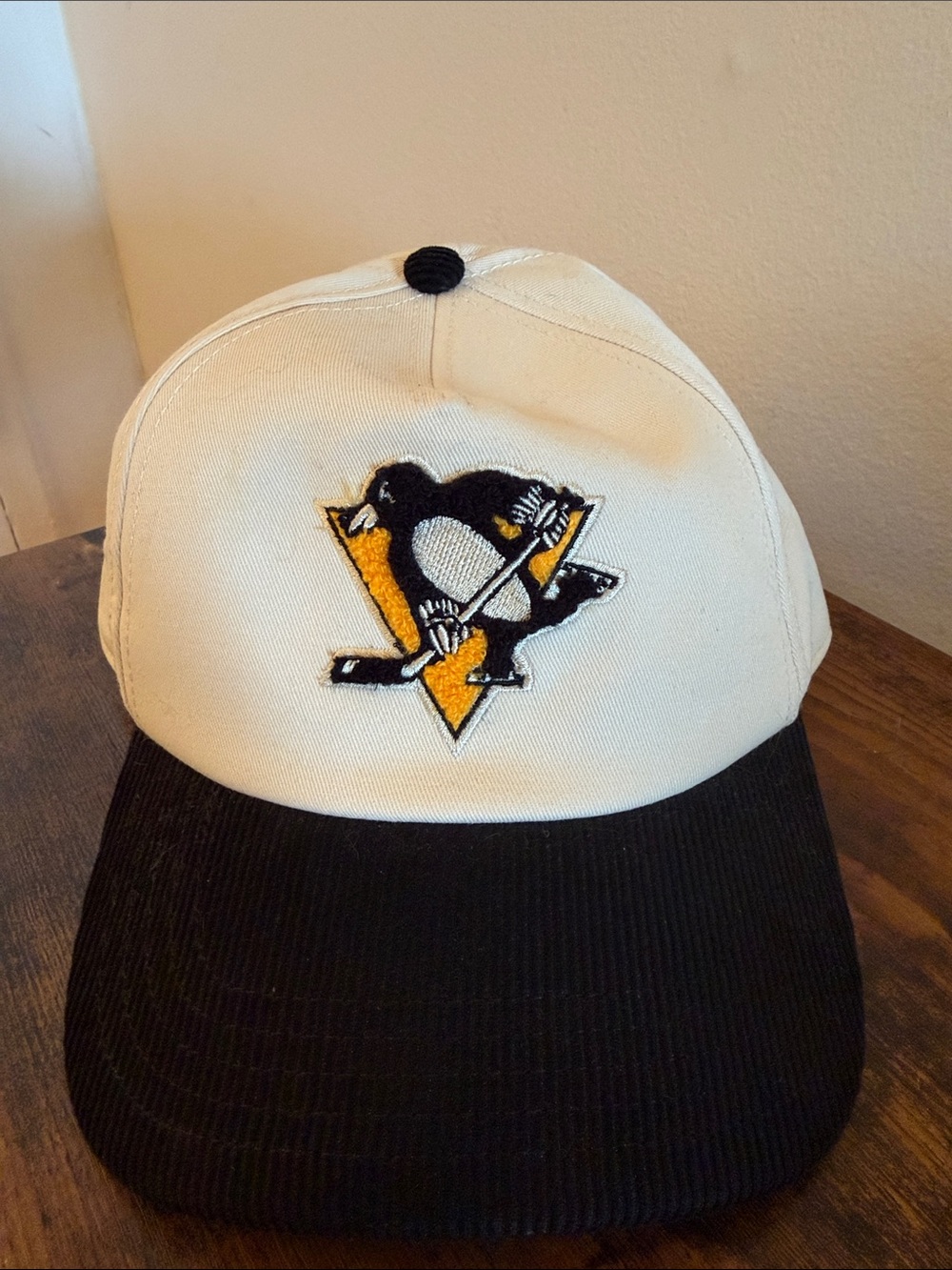 American Needle White Crown Black Trim Green Underside Snapback Hat